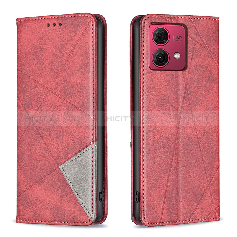 Handytasche Stand Schutzhülle Flip Leder Hülle B07F für Motorola Moto G84 5G Rot Plus