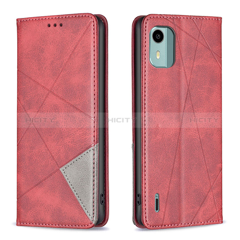 Handytasche Stand Schutzhülle Flip Leder Hülle B07F für Nokia C12 Pro Rot