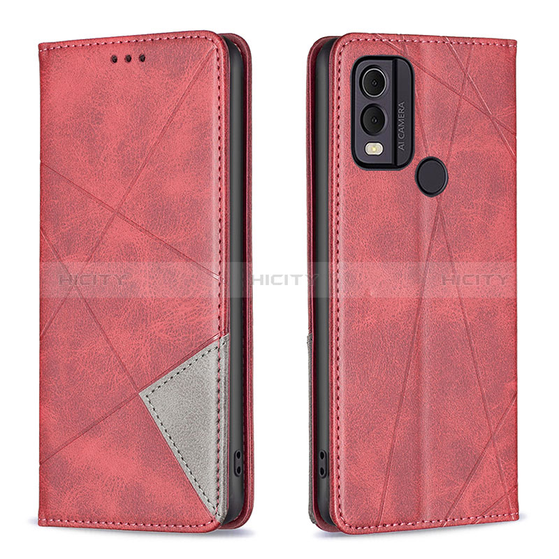 Handytasche Stand Schutzhülle Flip Leder Hülle B07F für Nokia C22 Rot