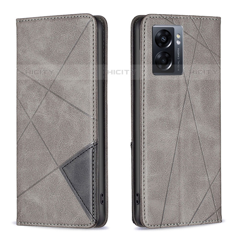 Handytasche Stand Schutzhülle Flip Leder Hülle B07F für OnePlus Nord N300 5G Grau