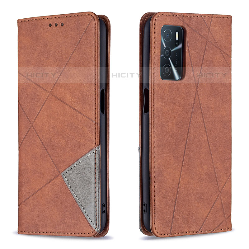 Handytasche Stand Schutzhülle Flip Leder Hülle B07F für Oppo A54s Braun Plus