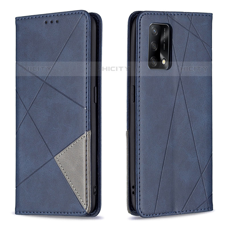 Handytasche Stand Schutzhülle Flip Leder Hülle B07F für Oppo A74 4G Blau Plus