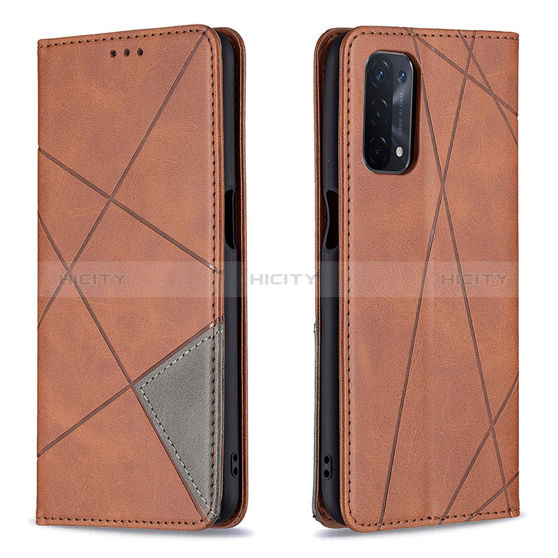 Handytasche Stand Schutzhülle Flip Leder Hülle B07F für Oppo A74 5G Braun