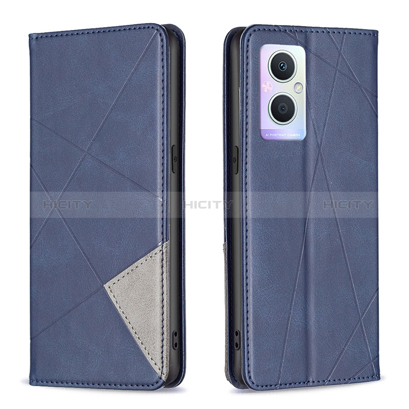 Handytasche Stand Schutzhülle Flip Leder Hülle B07F für Oppo A96 5G Blau Plus