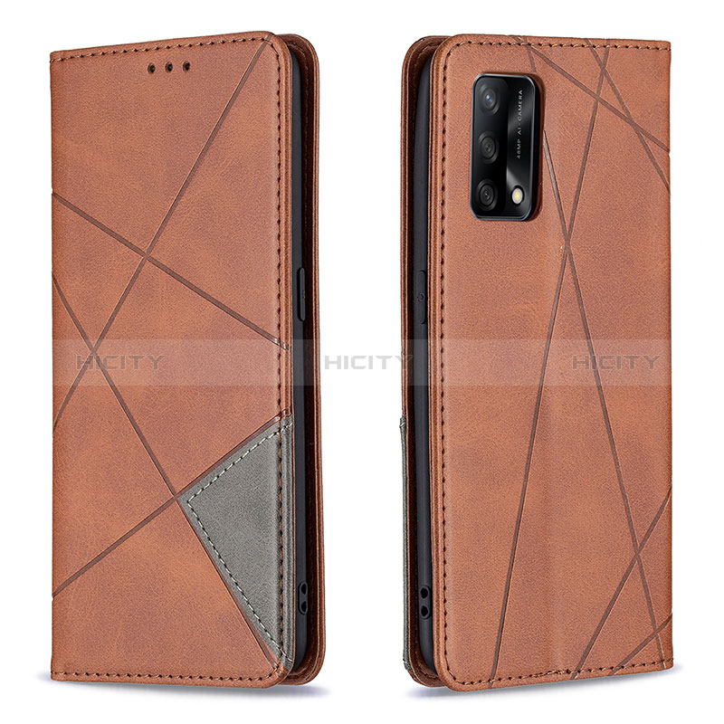 Handytasche Stand Schutzhülle Flip Leder Hülle B07F für Oppo F19s Braun