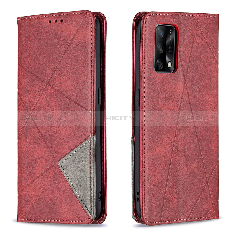 Handytasche Stand Schutzhülle Flip Leder Hülle B07F für Oppo F19s Rot Plus