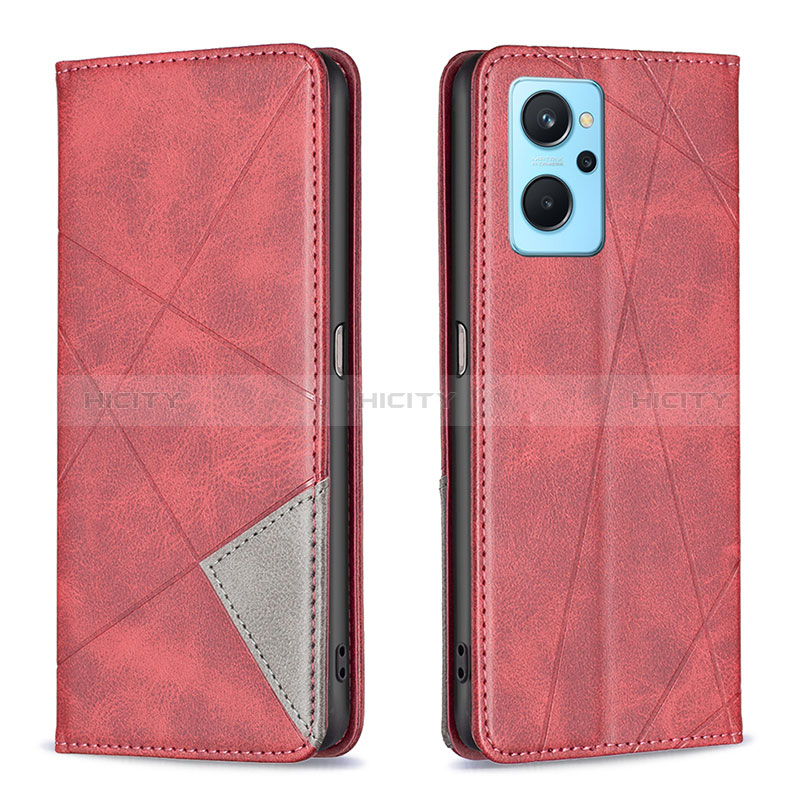 Handytasche Stand Schutzhülle Flip Leder Hülle B07F für Oppo K10 4G Rot Plus