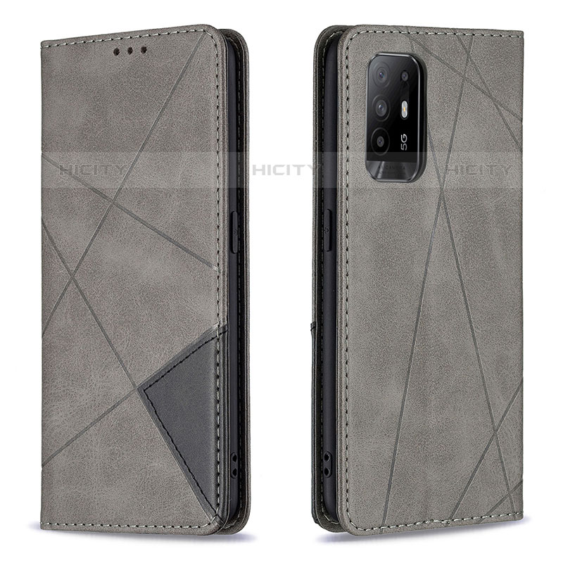 Handytasche Stand Schutzhülle Flip Leder Hülle B07F für Oppo Reno5 Z 5G Grau