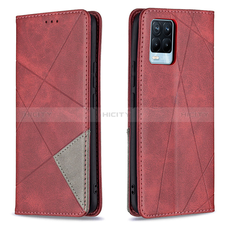 Handytasche Stand Schutzhülle Flip Leder Hülle B07F für Realme 8 4G Rot