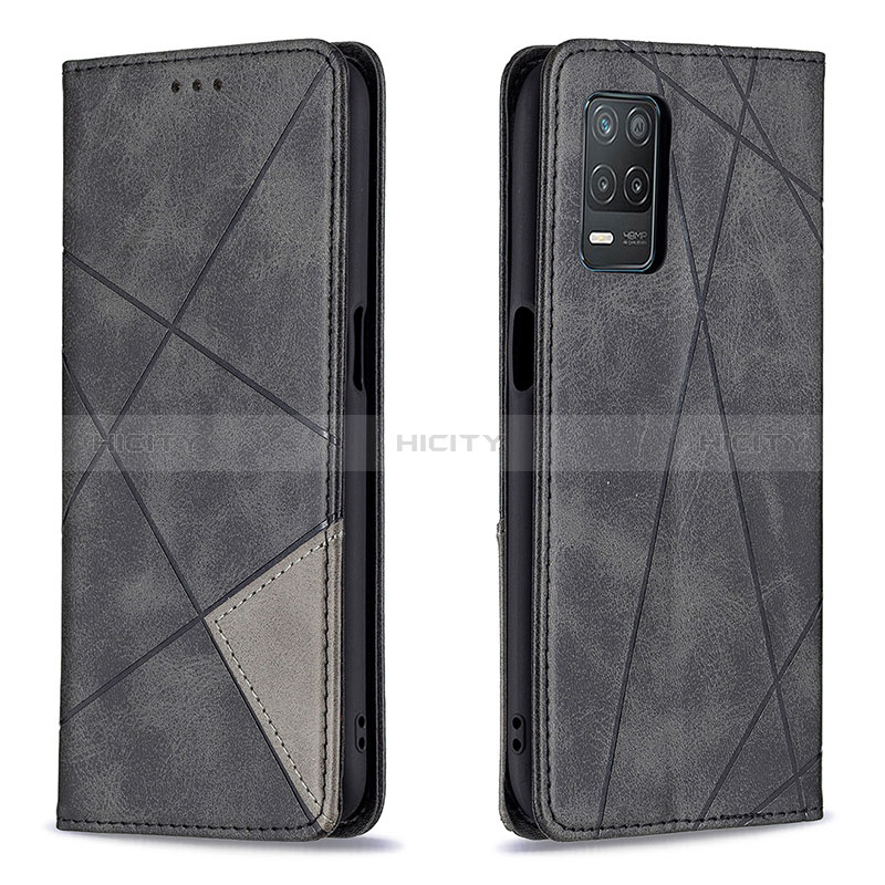 Handytasche Stand Schutzhülle Flip Leder Hülle B07F für Realme 8s 5G Schwarz