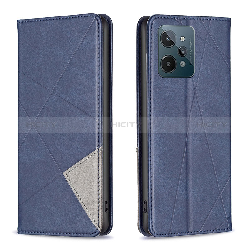 Handytasche Stand Schutzhülle Flip Leder Hülle B07F für Realme C31 Blau