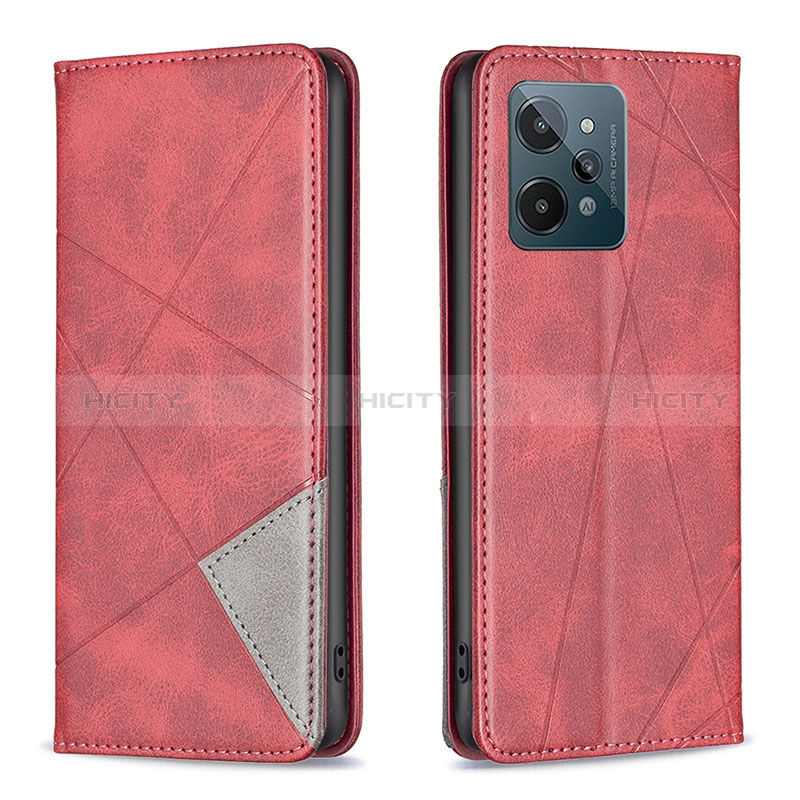 Handytasche Stand Schutzhülle Flip Leder Hülle B07F für Realme C31 Rot Plus