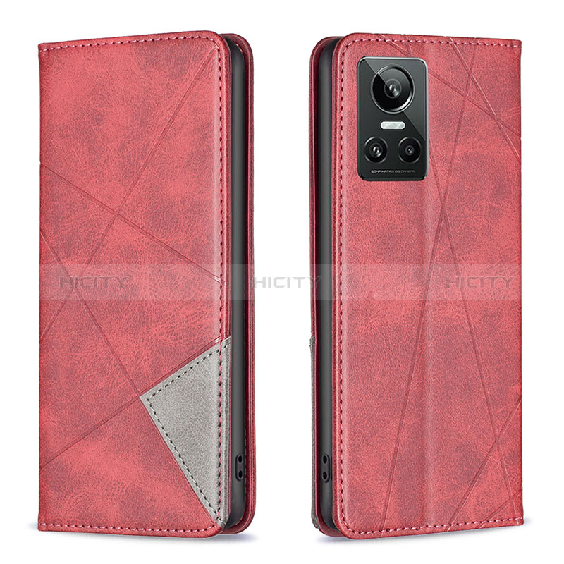 Handytasche Stand Schutzhülle Flip Leder Hülle B07F für Realme GT Neo3 5G Rot Plus