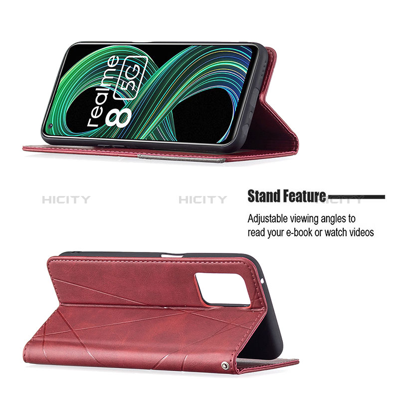 Handytasche Stand Schutzhülle Flip Leder Hülle B07F für Realme Q3 5G groß