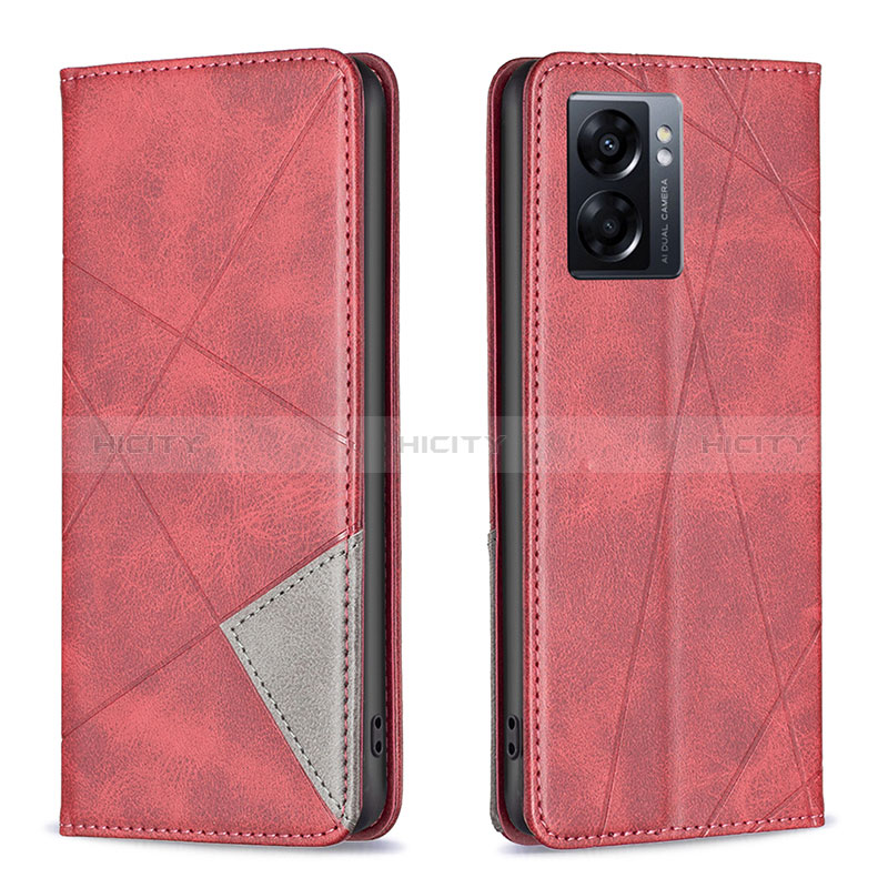 Handytasche Stand Schutzhülle Flip Leder Hülle B07F für Realme V23 5G Rot Plus