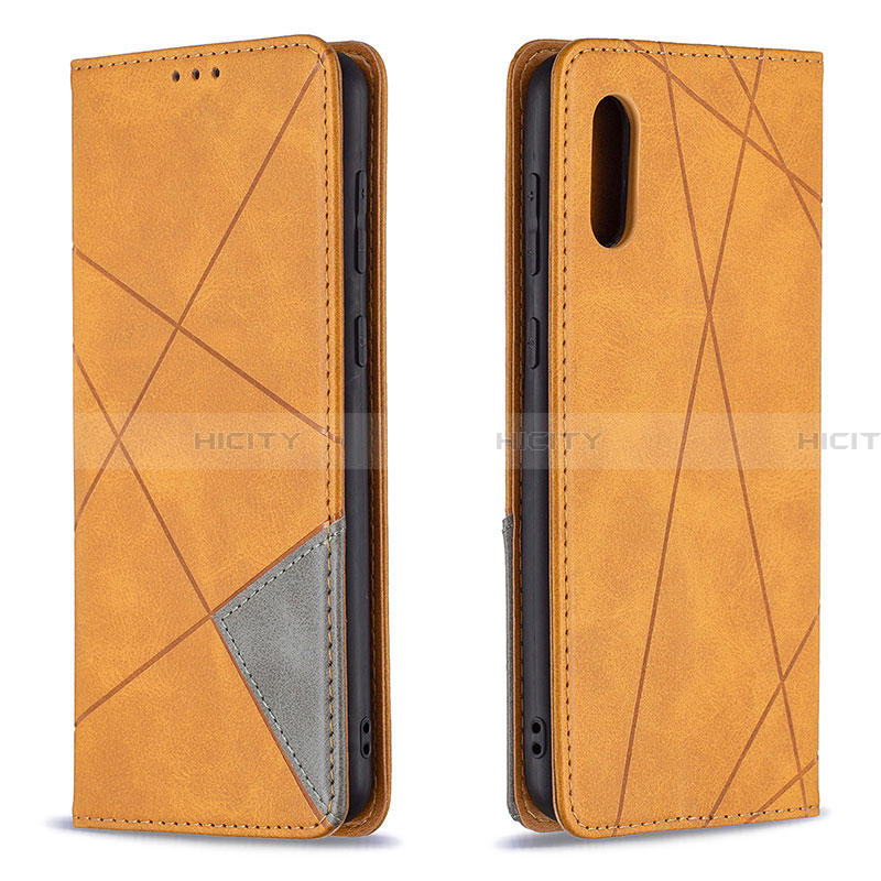 Handytasche Stand Schutzhülle Flip Leder Hülle B07F für Samsung Galaxy A02 Hellbraun