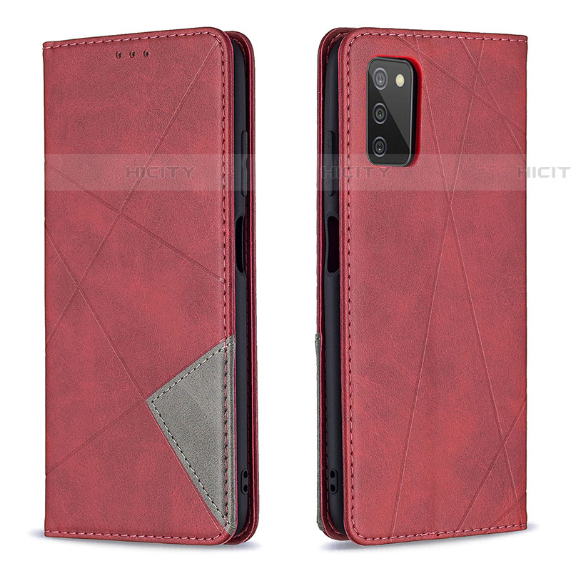 Handytasche Stand Schutzhülle Flip Leder Hülle B07F für Samsung Galaxy A03s Rot Plus