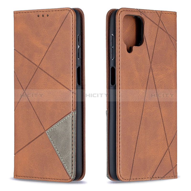 Handytasche Stand Schutzhülle Flip Leder Hülle B07F für Samsung Galaxy A12 Braun