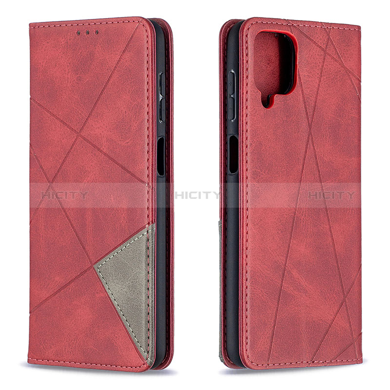 Handytasche Stand Schutzhülle Flip Leder Hülle B07F für Samsung Galaxy A12 Nacho Rot Plus