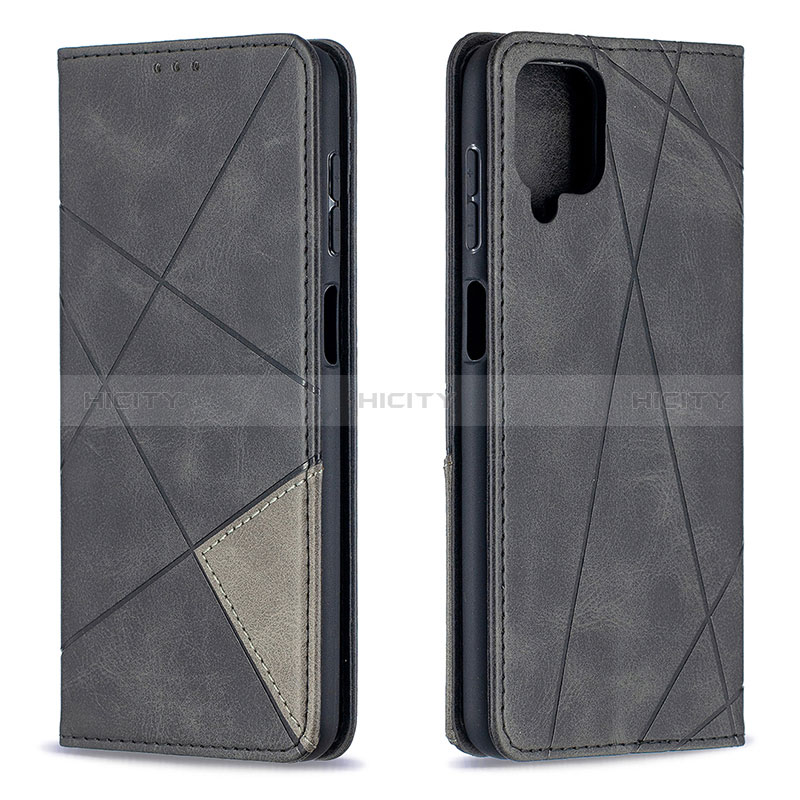 Handytasche Stand Schutzhülle Flip Leder Hülle B07F für Samsung Galaxy A12 Nacho Schwarz