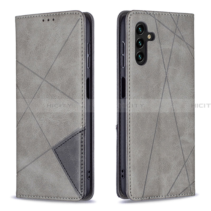 Handytasche Stand Schutzhülle Flip Leder Hülle B07F für Samsung Galaxy A13 5G Grau