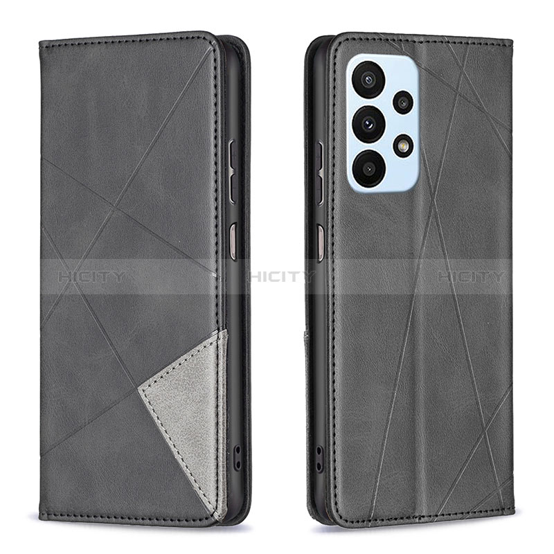 Handytasche Stand Schutzhülle Flip Leder Hülle B07F für Samsung Galaxy A23 5G Schwarz Plus