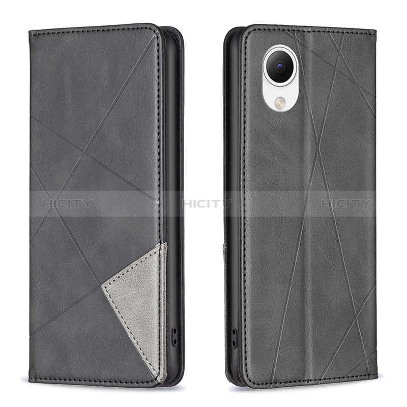 Handytasche Stand Schutzhülle Flip Leder Hülle B07F für Samsung Galaxy A23e 5G Schwarz