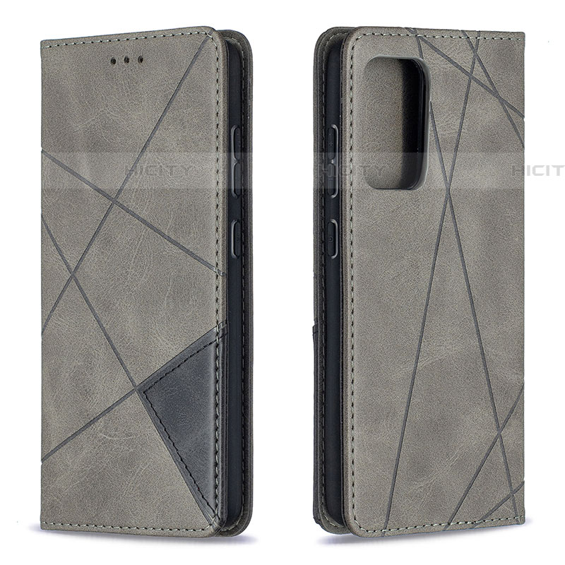 Handytasche Stand Schutzhülle Flip Leder Hülle B07F für Samsung Galaxy A52 4G Grau Plus