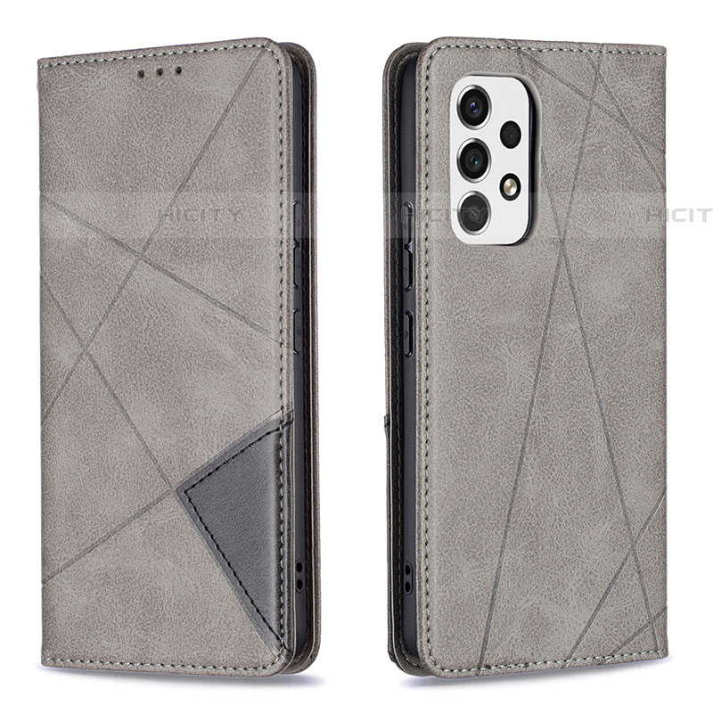 Handytasche Stand Schutzhülle Flip Leder Hülle B07F für Samsung Galaxy A53 5G Grau