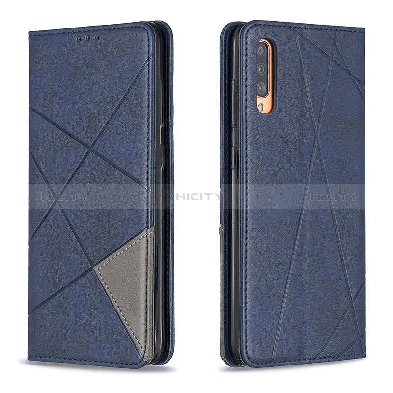 Handytasche Stand Schutzhülle Flip Leder Hülle B07F für Samsung Galaxy A70 Blau