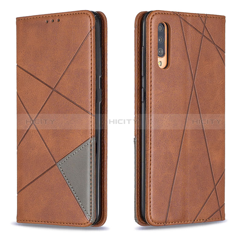 Handytasche Stand Schutzhülle Flip Leder Hülle B07F für Samsung Galaxy A70S Braun