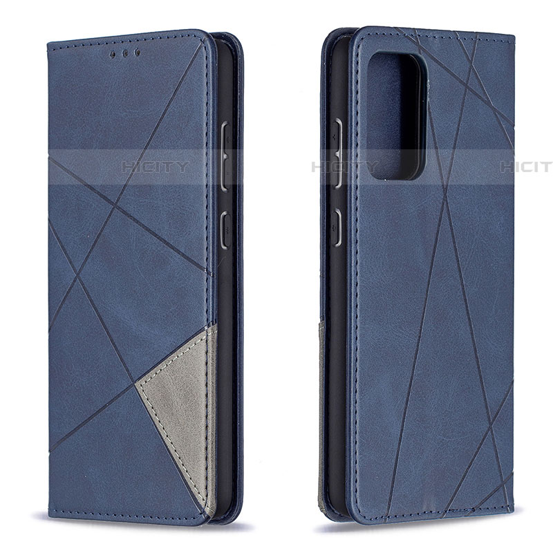 Handytasche Stand Schutzhülle Flip Leder Hülle B07F für Samsung Galaxy A72 4G Blau Plus