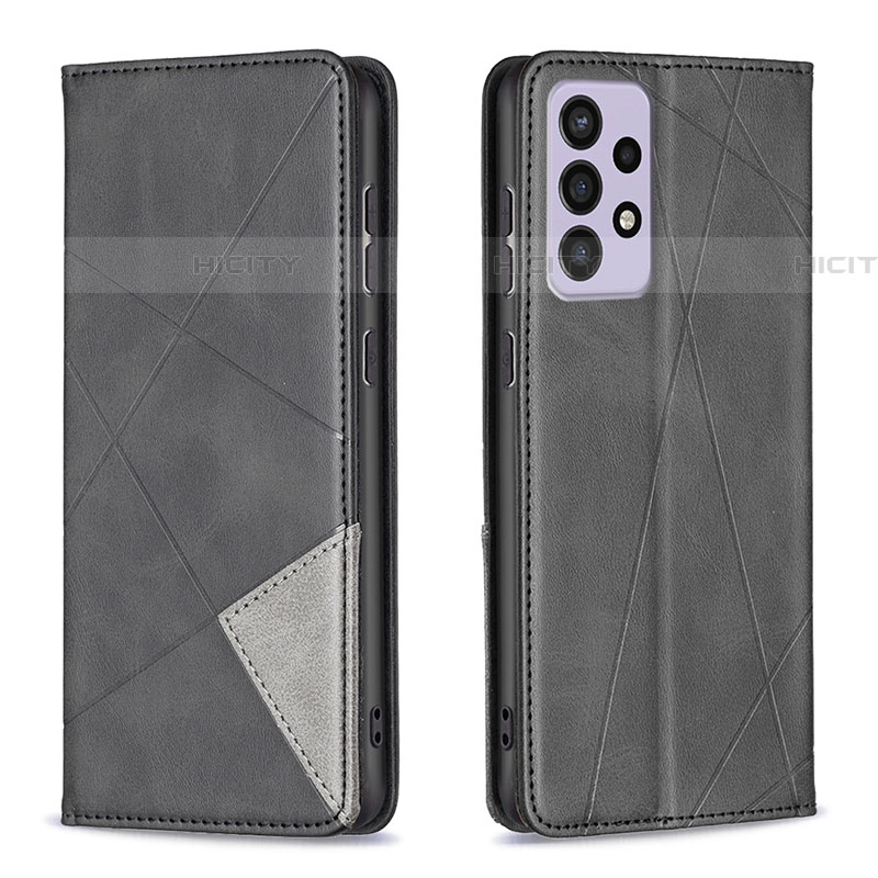 Handytasche Stand Schutzhülle Flip Leder Hülle B07F für Samsung Galaxy A73 5G Schwarz