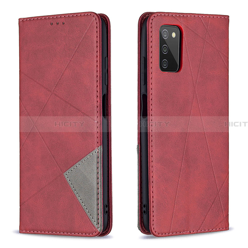 Handytasche Stand Schutzhülle Flip Leder Hülle B07F für Samsung Galaxy F02S SM-E025F Rot Plus