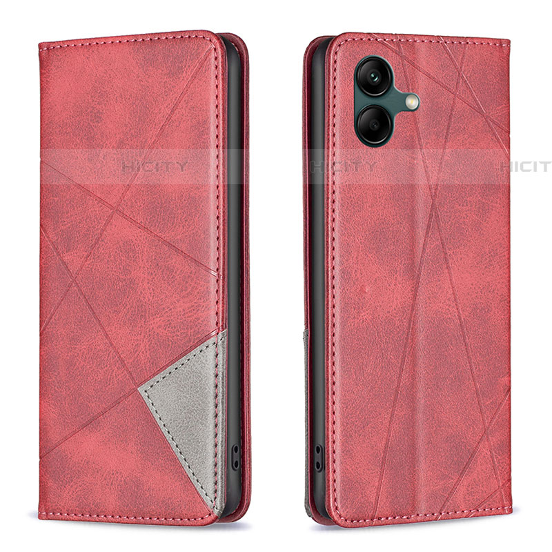 Handytasche Stand Schutzhülle Flip Leder Hülle B07F für Samsung Galaxy F04 Rot Plus