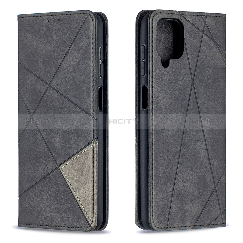 Handytasche Stand Schutzhülle Flip Leder Hülle B07F für Samsung Galaxy F12 Schwarz Plus