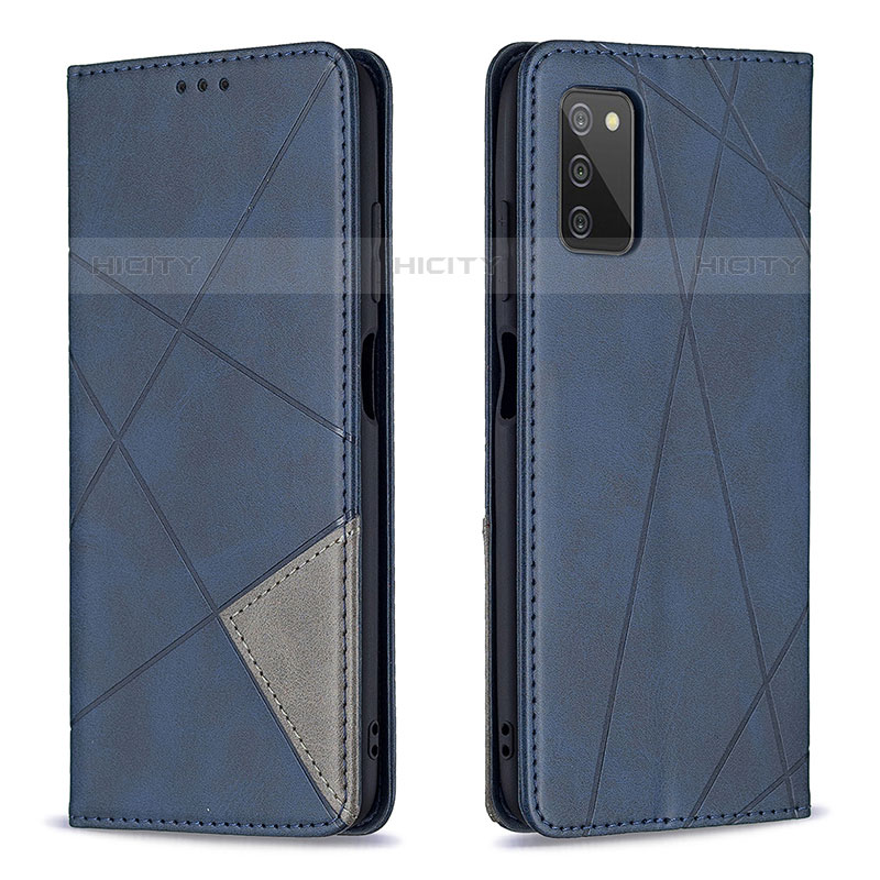 Handytasche Stand Schutzhülle Flip Leder Hülle B07F für Samsung Galaxy M02s Blau Plus