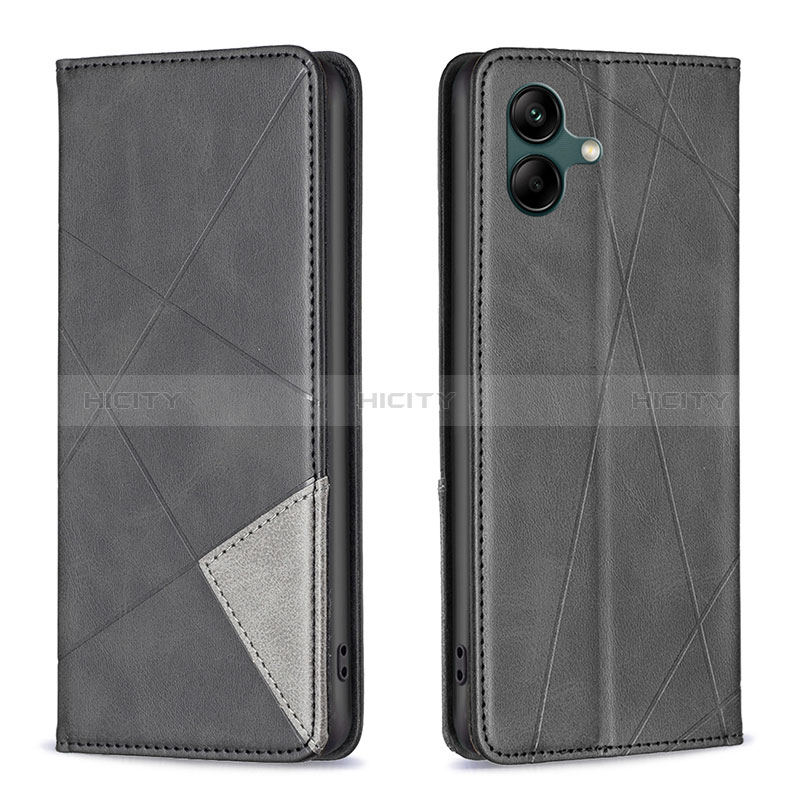 Handytasche Stand Schutzhülle Flip Leder Hülle B07F für Samsung Galaxy M04 Schwarz