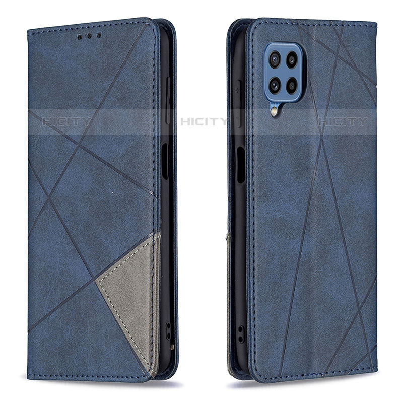 Handytasche Stand Schutzhülle Flip Leder Hülle B07F für Samsung Galaxy M32 4G Blau