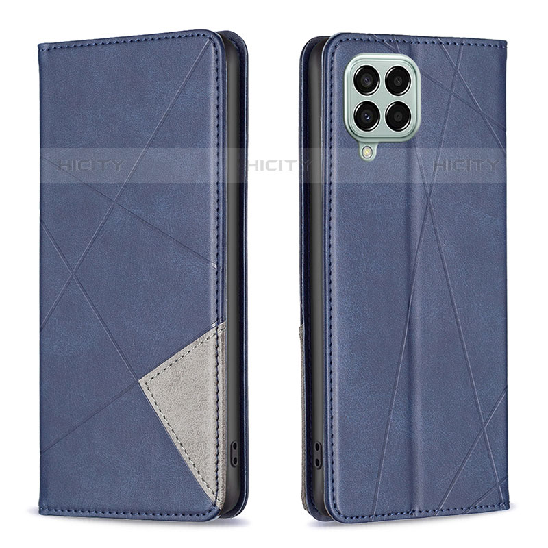 Handytasche Stand Schutzhülle Flip Leder Hülle B07F für Samsung Galaxy M33 5G Blau