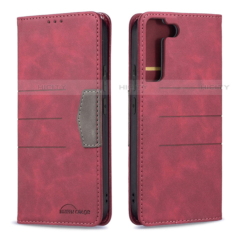 Handytasche Stand Schutzhülle Flip Leder Hülle B07F für Samsung Galaxy S21 Plus 5G Rot