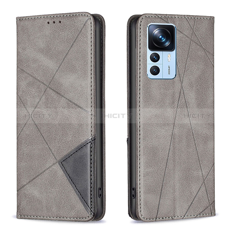 Handytasche Stand Schutzhülle Flip Leder Hülle B07F für Xiaomi Mi 12T 5G Grau Plus