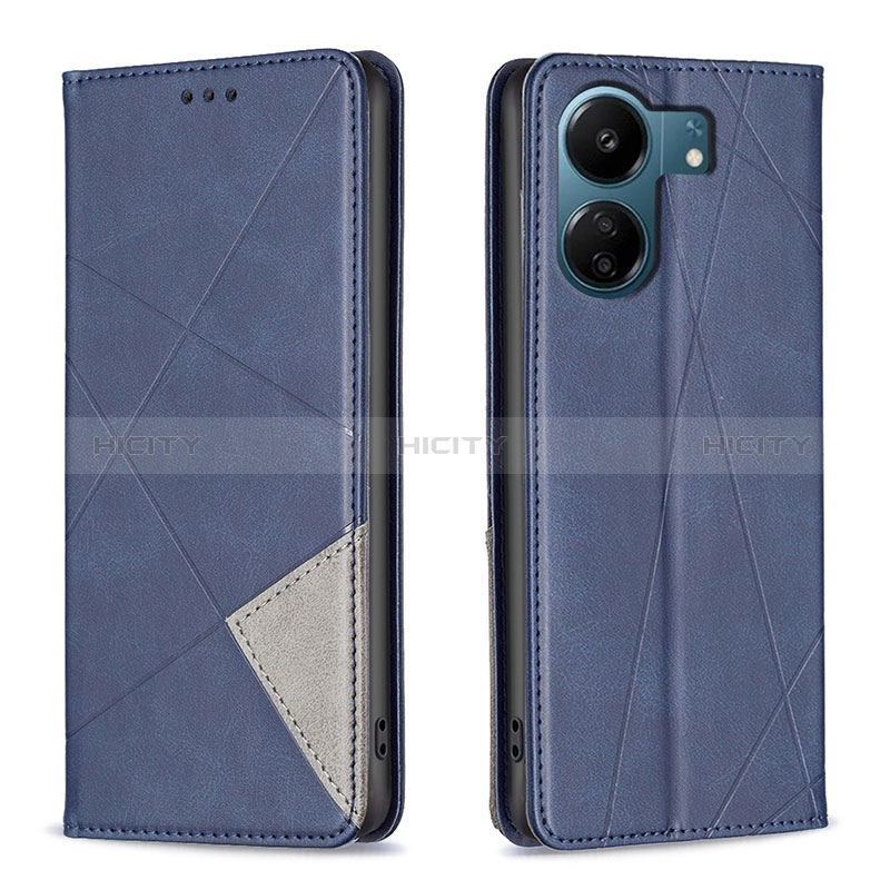 Handytasche Stand Schutzhülle Flip Leder Hülle B07F für Xiaomi Poco C65 Blau Plus