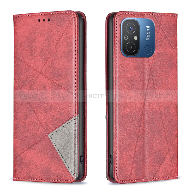 Handytasche Stand Schutzhülle Flip Leder Hülle B07F für Xiaomi Redmi 12C 4G Rot Plus