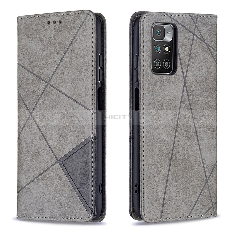 Handytasche Stand Schutzhülle Flip Leder Hülle B07F für Xiaomi Redmi Note 11 4G (2021) Grau