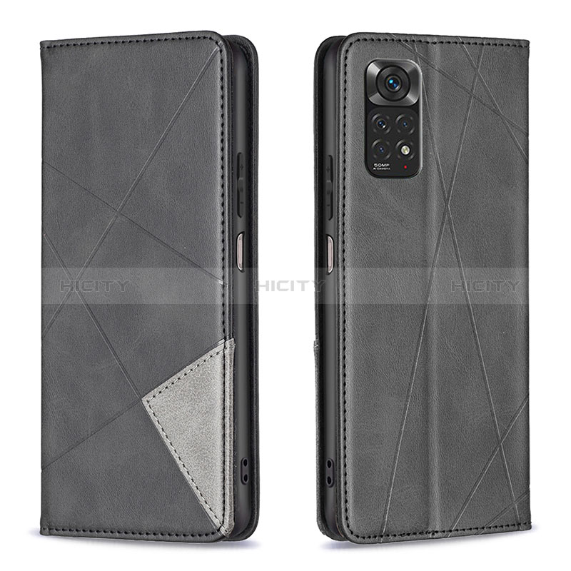 Handytasche Stand Schutzhülle Flip Leder Hülle B07F für Xiaomi Redmi Note 11 4G (2022) Schwarz Plus