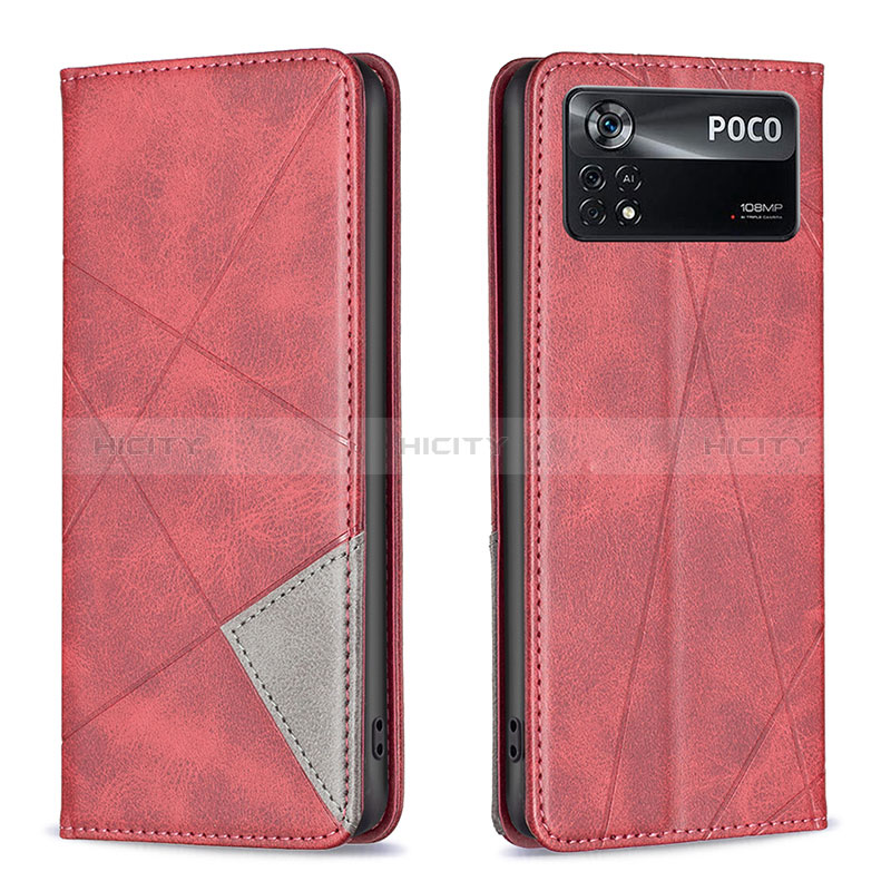 Handytasche Stand Schutzhülle Flip Leder Hülle B07F für Xiaomi Redmi Note 11E Pro 5G Rot Plus