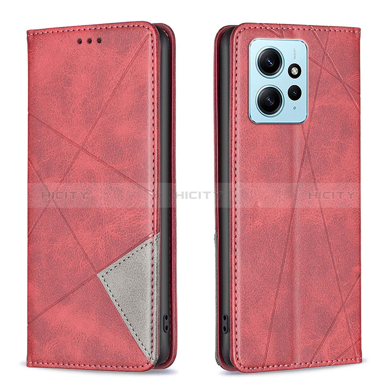 Handytasche Stand Schutzhülle Flip Leder Hülle B07F für Xiaomi Redmi Note 12 4G Rot