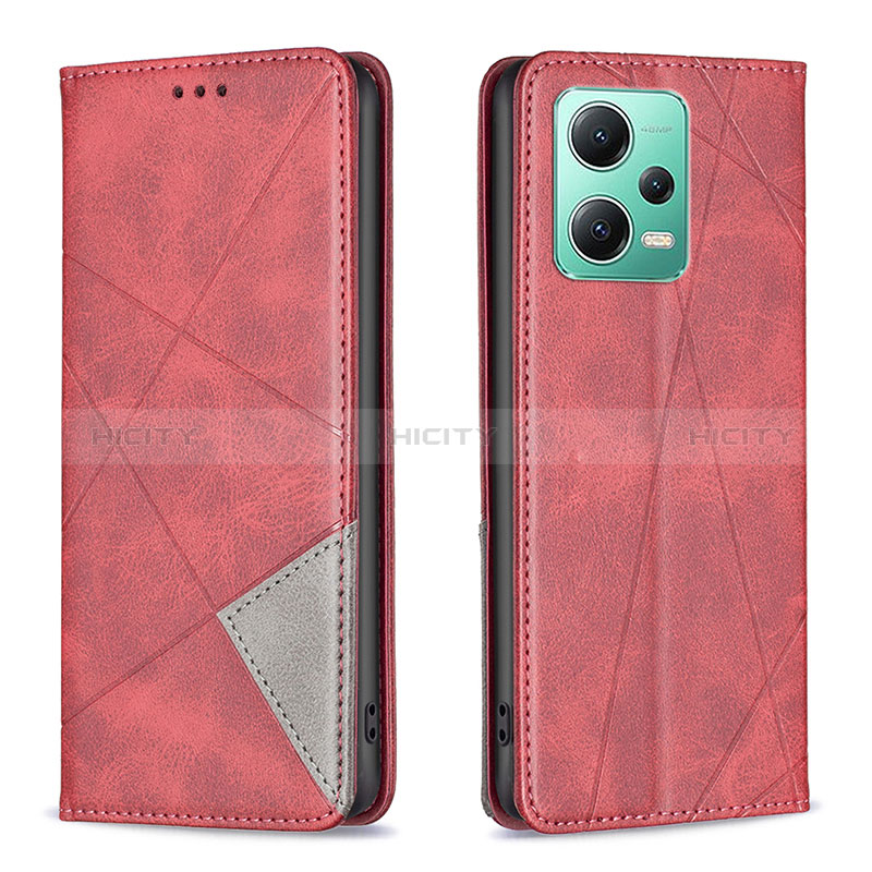 Handytasche Stand Schutzhülle Flip Leder Hülle B07F für Xiaomi Redmi Note 12 5G Rot