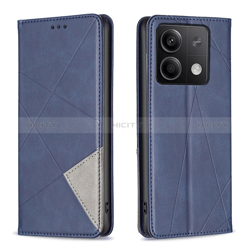 Handytasche Stand Schutzhülle Flip Leder Hülle B07F für Xiaomi Redmi Note 13 5G Blau Plus